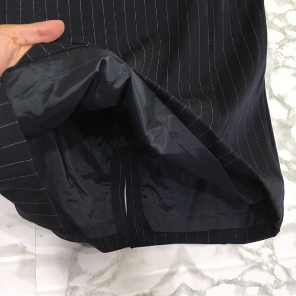 EXPRESS PIN STRIPED NAVY BLUE PENCIL SKIRT NWT CAREER WEAR 12 - Picture 5 of 15